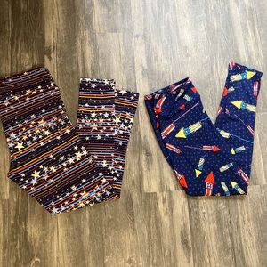Lot of 2 Tall & Curvy Lularoe Americana Leggings